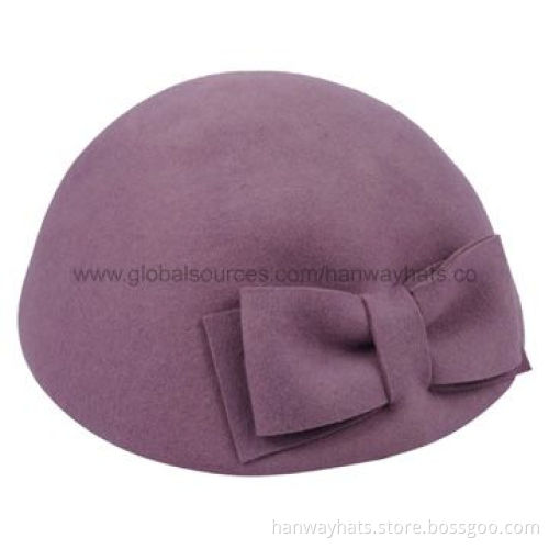 Wool Felt Top Hat with Slit Crosspiece and BowNew
